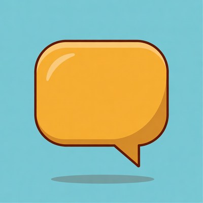Orange speech bubble illustration