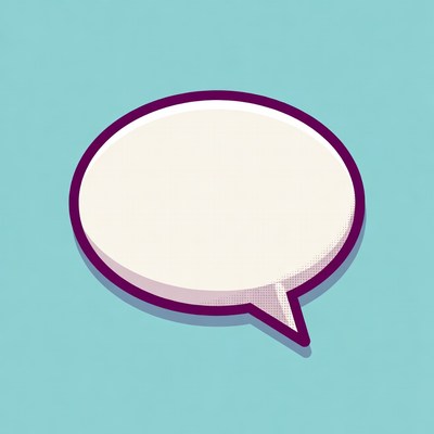 Empty Speech Bubble on Blue Background