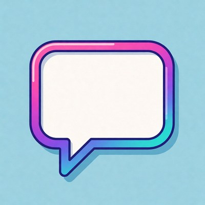 Pink speech bubble illustration