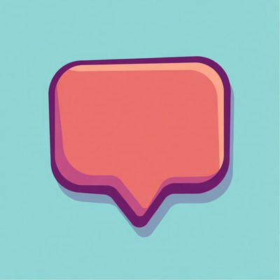 Pink Speech Bubble on Blue Background