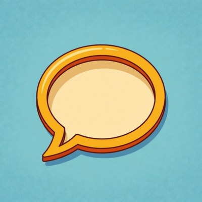 Empty Orange Speech Bubble