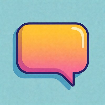 Yellow speech bubble illustration