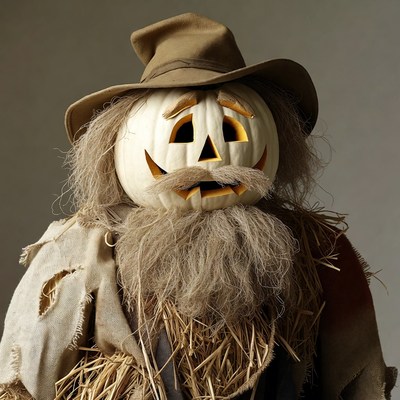 Scarecrow Jack-o-Lantern with Hat