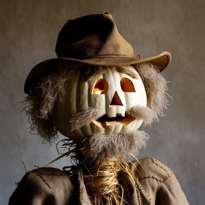 Jack-o'-lantern Cowboy Scarecrow
