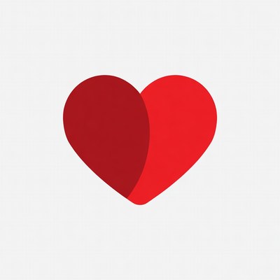 Red split heart icon