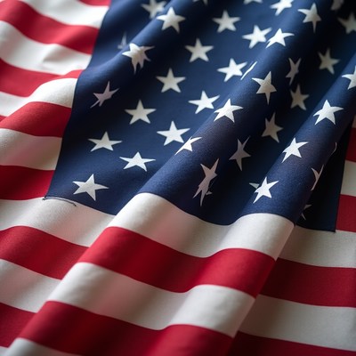 American Flag Waving Closeup