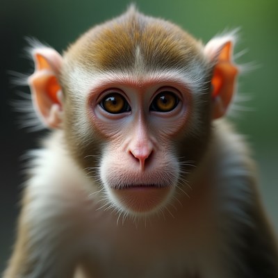 Close-up of cute macaque monkey