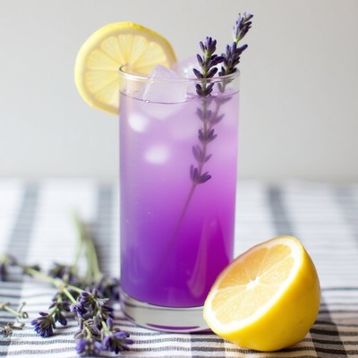 Purple Lavender Lemonade with Lemon Slices