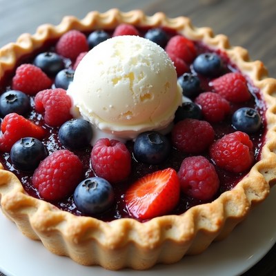 Berry Pie with Whipped Cream
