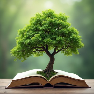 Tree Growing from Open Book