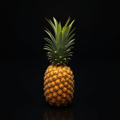 Pineapple on black background