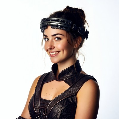 Woman wearing Neuralink headband