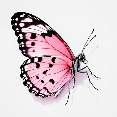 Pink butterfly with black spots