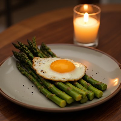 Fried Egg with Asparagus