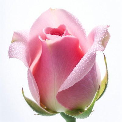 Pink Rose with Dew Drops