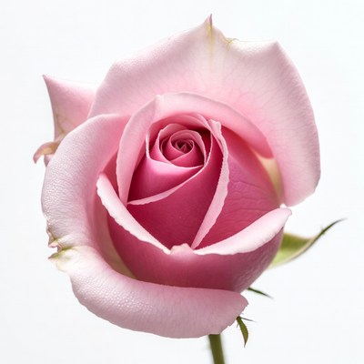 Pink Rose on White Background