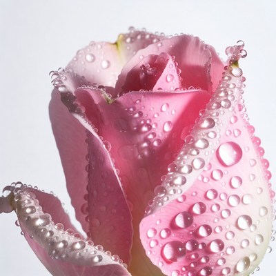 Pink Rose with Water Droplets