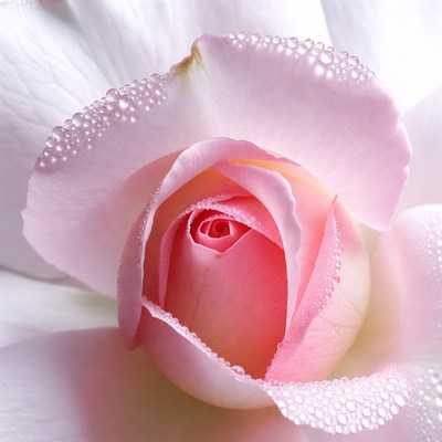 Pink Rose with Dew Drops
