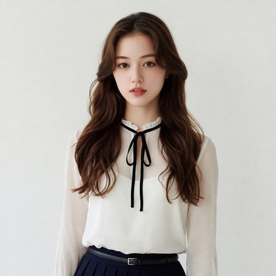 Asian woman in school uniform