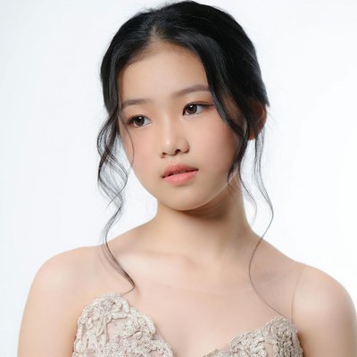 Asian girl in lace dress