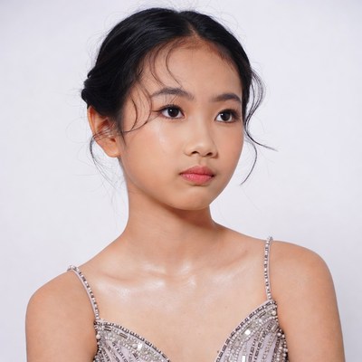 Asian girl in sequined dress
