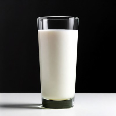 Glass of Milk on White Surface