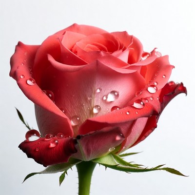 Pink Rose with Dew Drops