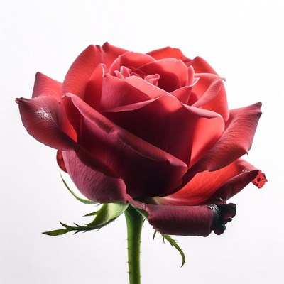 Red Rose on White Background