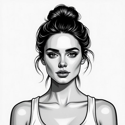 Woman with messy bun hairstyle
