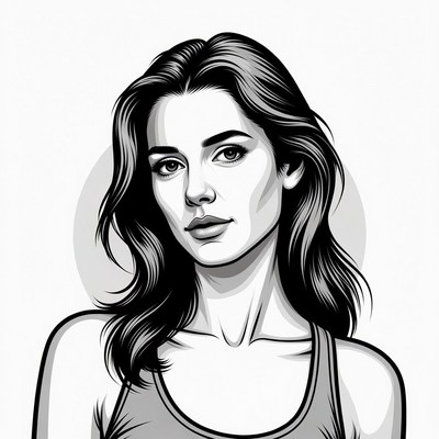 Black and white portrait of woman