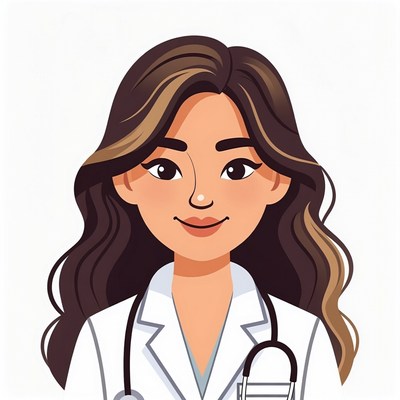 Asian woman doctor illustration