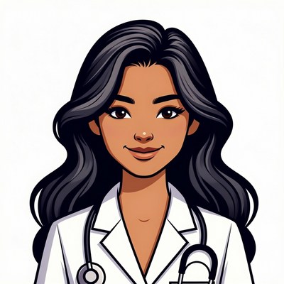Asian woman doctor with stethoscope