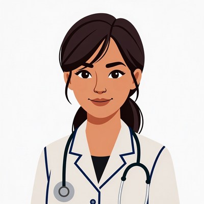 Asian female doctor with stethoscope