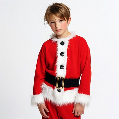 Boy in Santa Claus costume