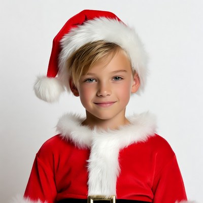 Boy Wearing Santa Claus Costume