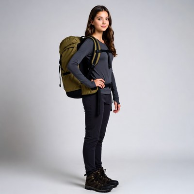 Teen girl with backpack standing