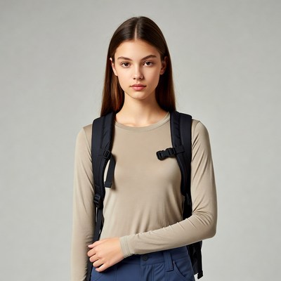 Teen girl with backpack