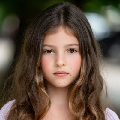 Young girl with long brown hair