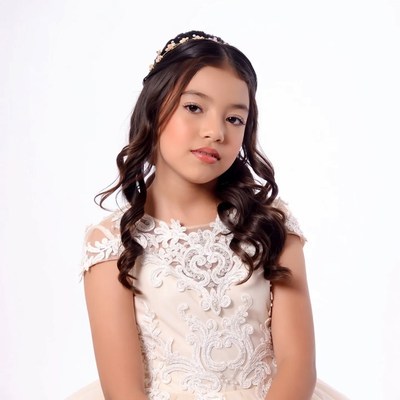 Asian girl in lace dress