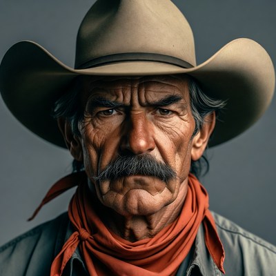 Cowboy with mustache and hat