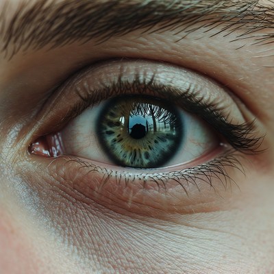 Close-up green hazel eye