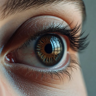 Close-up of woman's hazel eye