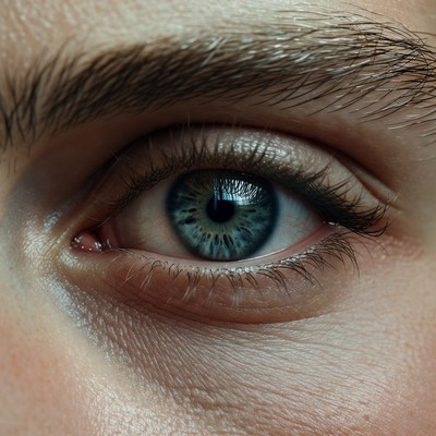 Close-up green eye portrait