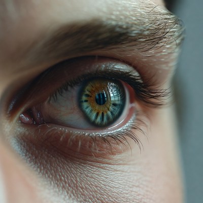 Close-up green hazel eye