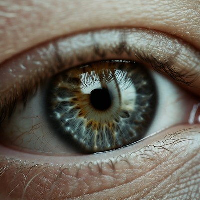 Close-up hazel human eye