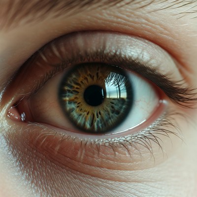 Close-up green hazel eye