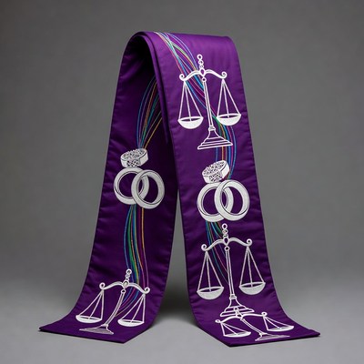 Purple Stole with Scales and Rings