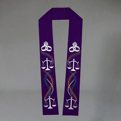 Purple stole with rings and scales