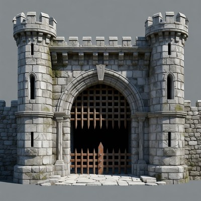Medieval Stone Castle Gate