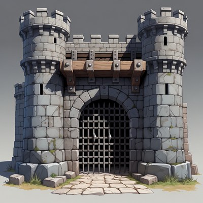 Medieval Stone Castle Gate